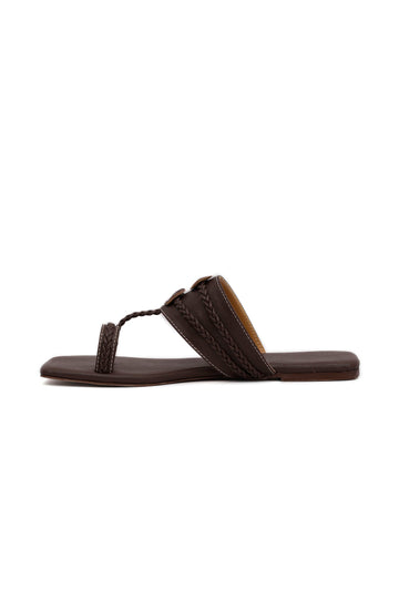 Dark Brown Cruelty Free Leather Kolhapuri